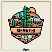 Sigma Chi Graphic Crewneck Sweatshirt | Desert Mountains | Sigma Chi Fraternity Apparel design