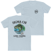 Light Blue Sigma Chi Graphic T-Shirt | Gone Fishing | Sigma Chi Fraternity Apparel