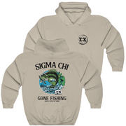 Sand Sigma Chi Graphic Hoodie | Gone Fishing | Sigma Chi Fraternity Apparel