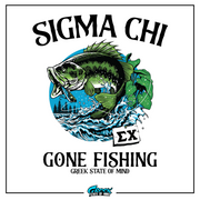 Sigma Chi Graphic T-Shirt | Gone Fishing | Sigma Chi Fraternity Apparel design 