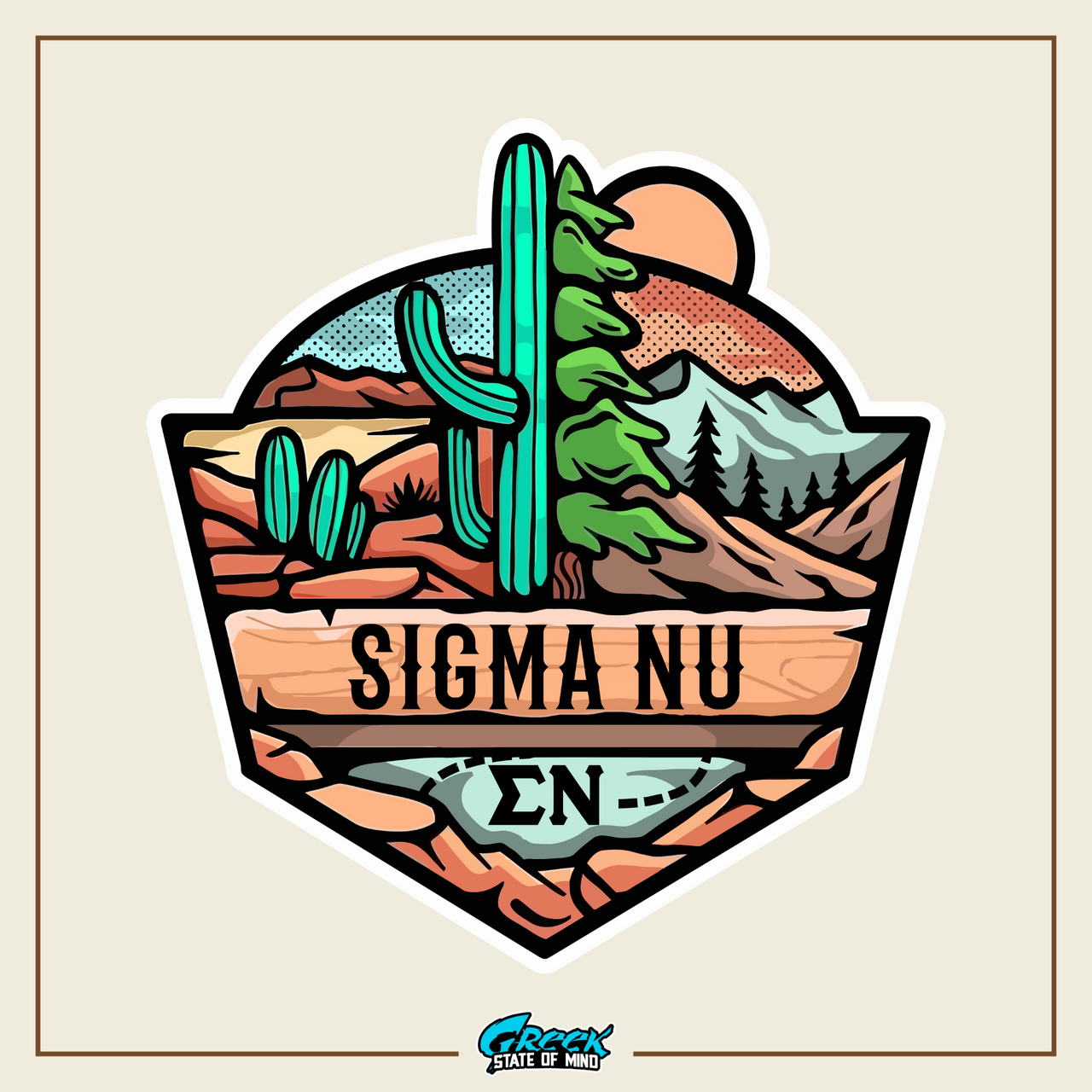 Sigma Nu Graphic Crewneck Sweatshirt | Desert Mountains | Sigma Nu Clothing, Apparel and Merchandise design