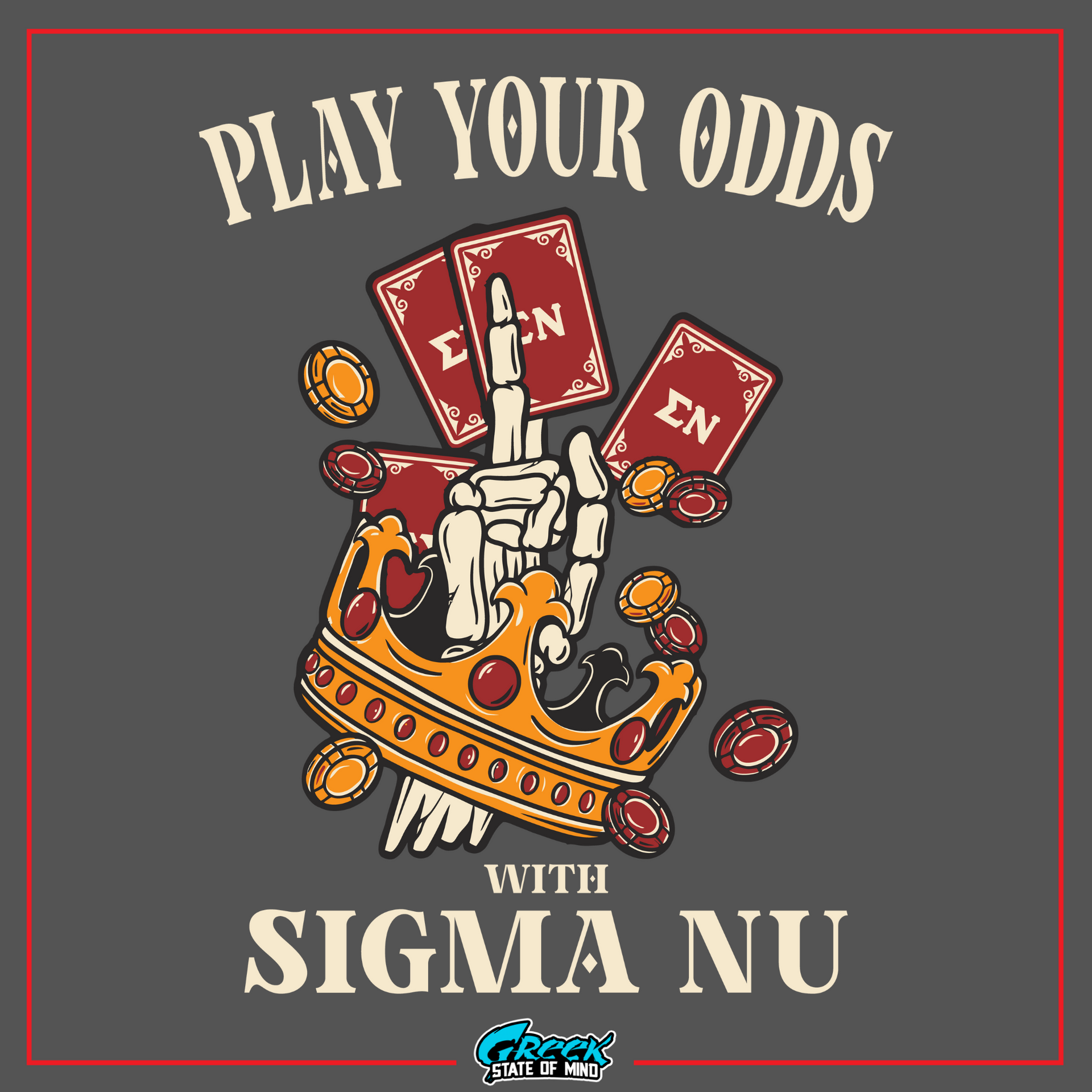 Sigma Nu Graphic Crewneck Sweatshirt | Play Your Odds | Sigma Nu Clothing, Apparel and Merchandise design 