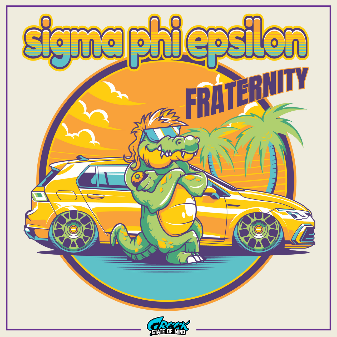 Sigma Phi Epsilon Graphic Crewneck Sweatshirt | Cool Croc | SigEp Clothing - Campus Apparel design