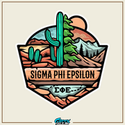 Sigma Phi Epsilon Graphic T-Shirt | Desert Mountains | SigEp Clothing - Campus Apparel design 