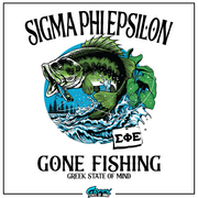 Sigma Phi Epsilon Graphic Crewneck Sweatshirt | Gone Fishing | SigEp Clothing - Campus Apparel  design