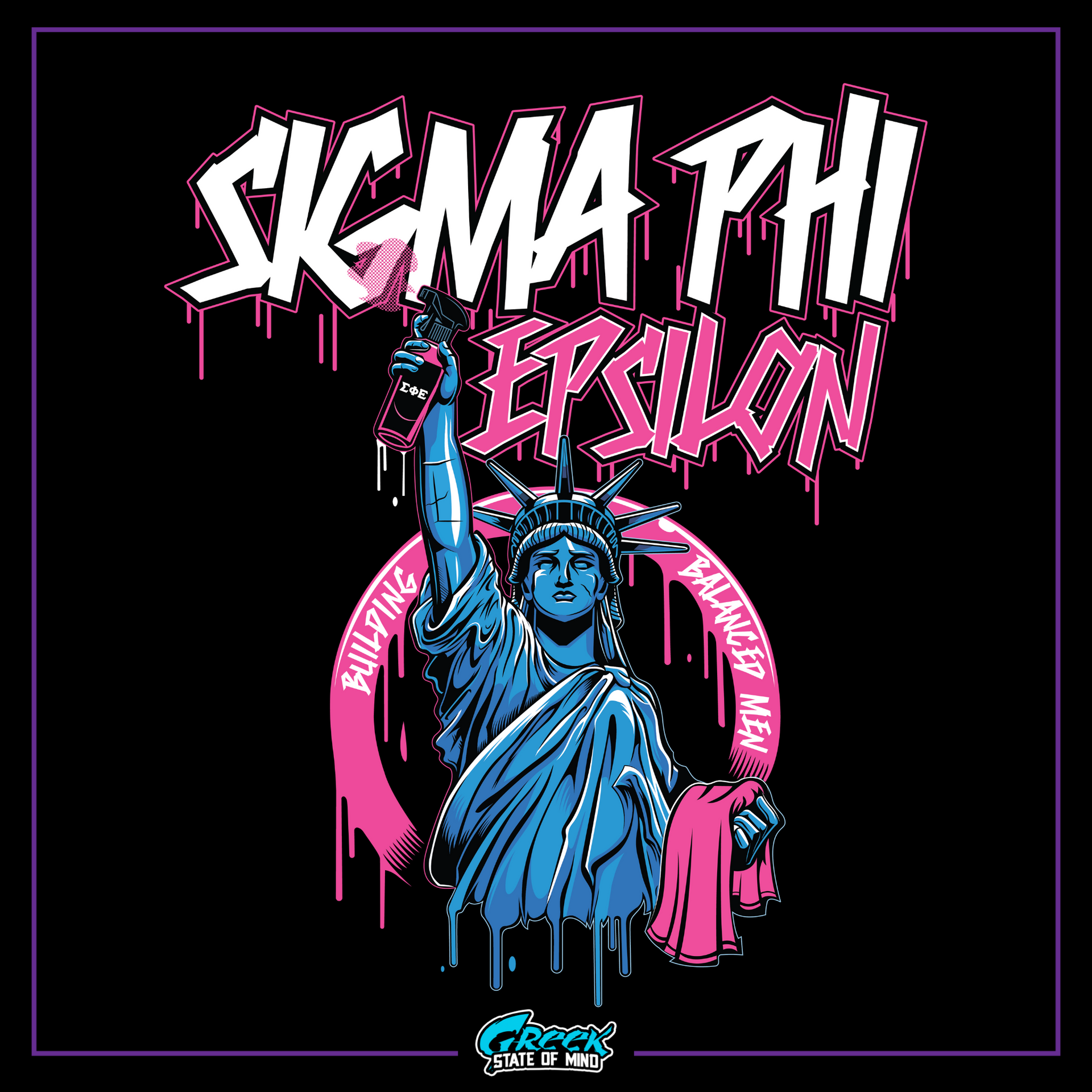 Sigma Phi Epsilon Graphic Crewneck Sweatshirt | Liberty Rebel | SigEp Clothing - Campus Apparel design