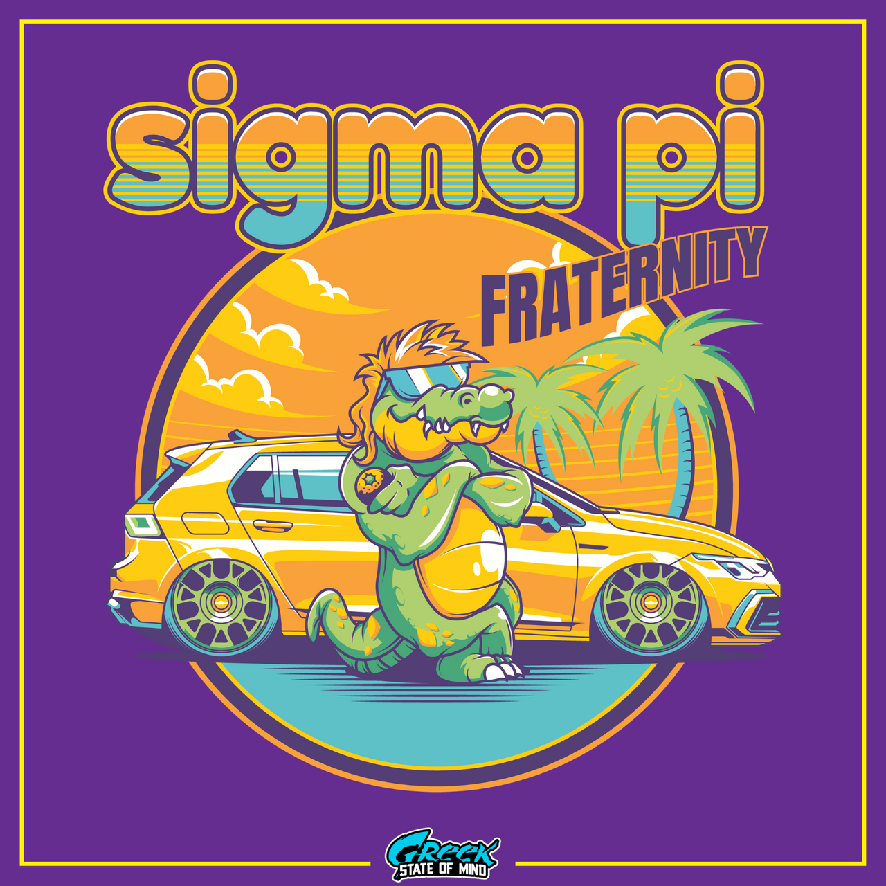 Sigma Pi Graphic Crewneck Sweatshirt | Cool Croc | Sigma Pi Apparel and Merchandise design