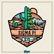 Sigma Pi Graphic Crewneck Sweatshirt | Desert Mountains | Sigma Pi Apparel and Merchandise design 