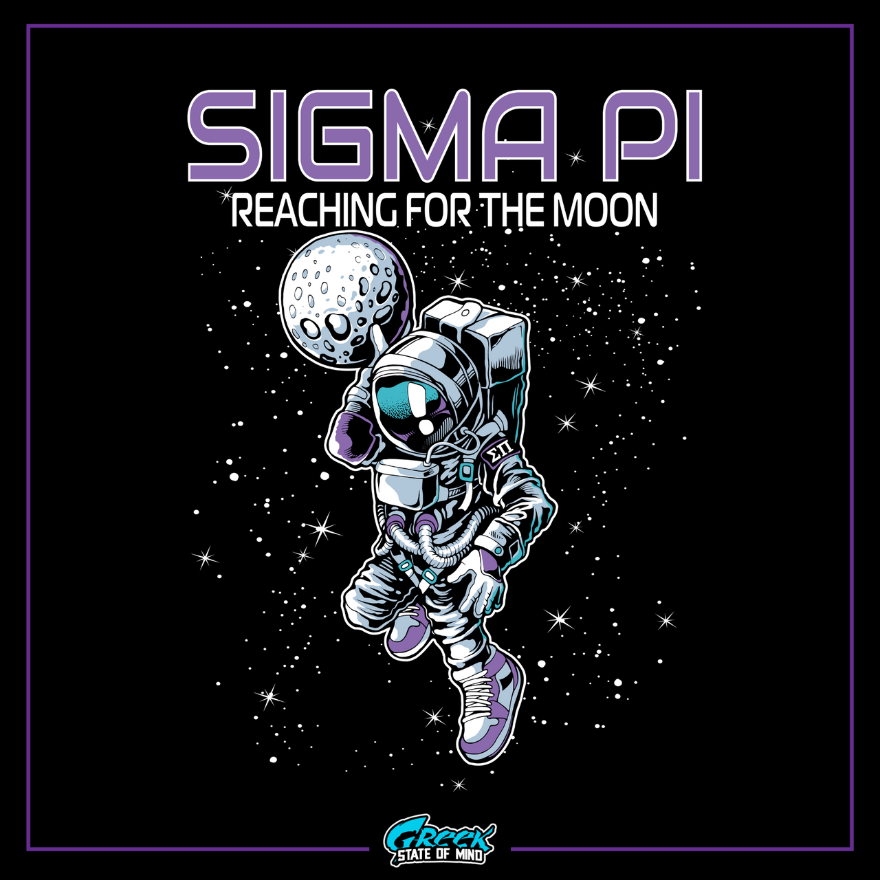  Sigma Pi Graphic Crewneck Sweatshirt | Space Baller | Sigma Pi Apparel and Merchandise design 