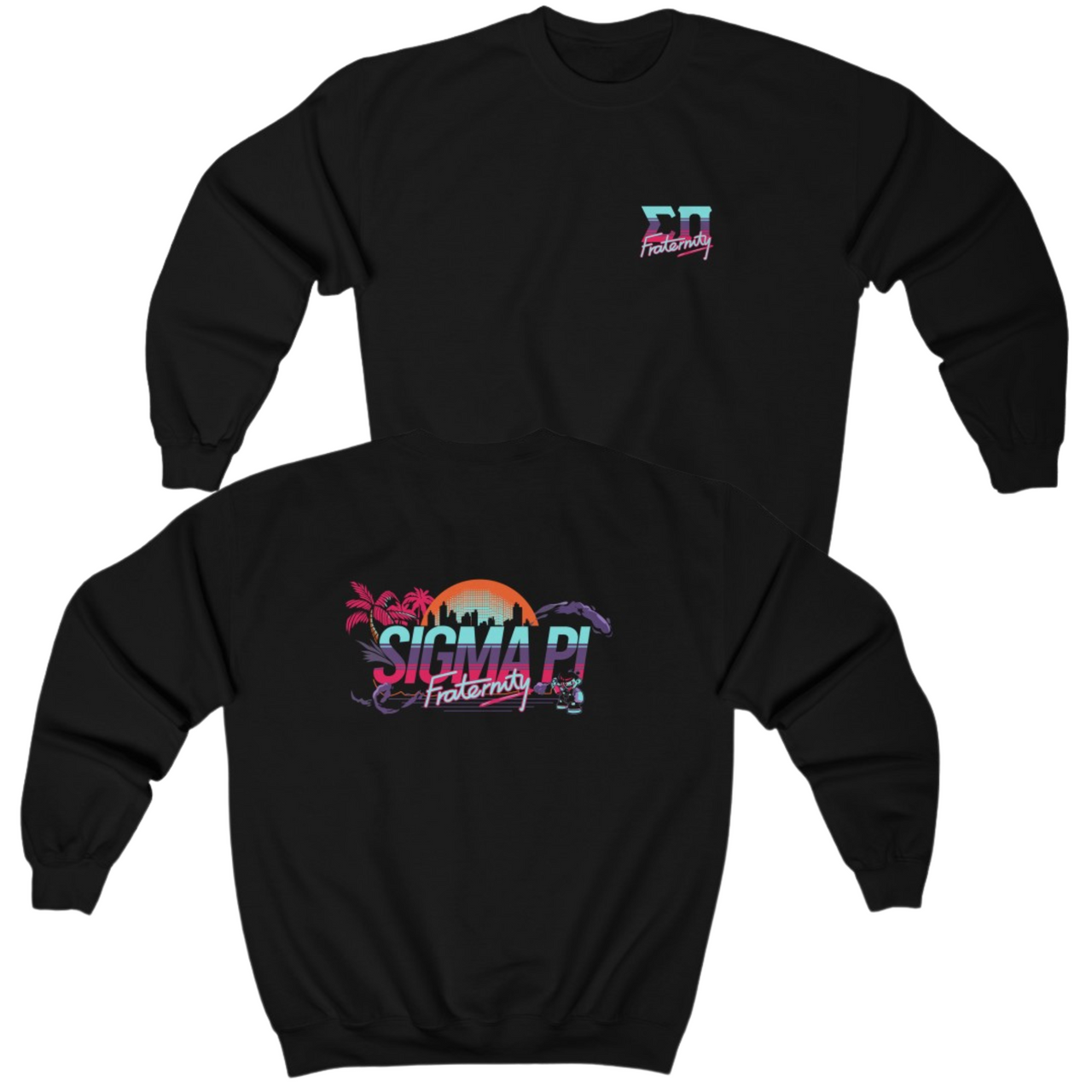 Black Sigma Pi Graphic Crewneck Sweatshirt | Jump Street | Sigma Pi Apparel and Merchandise