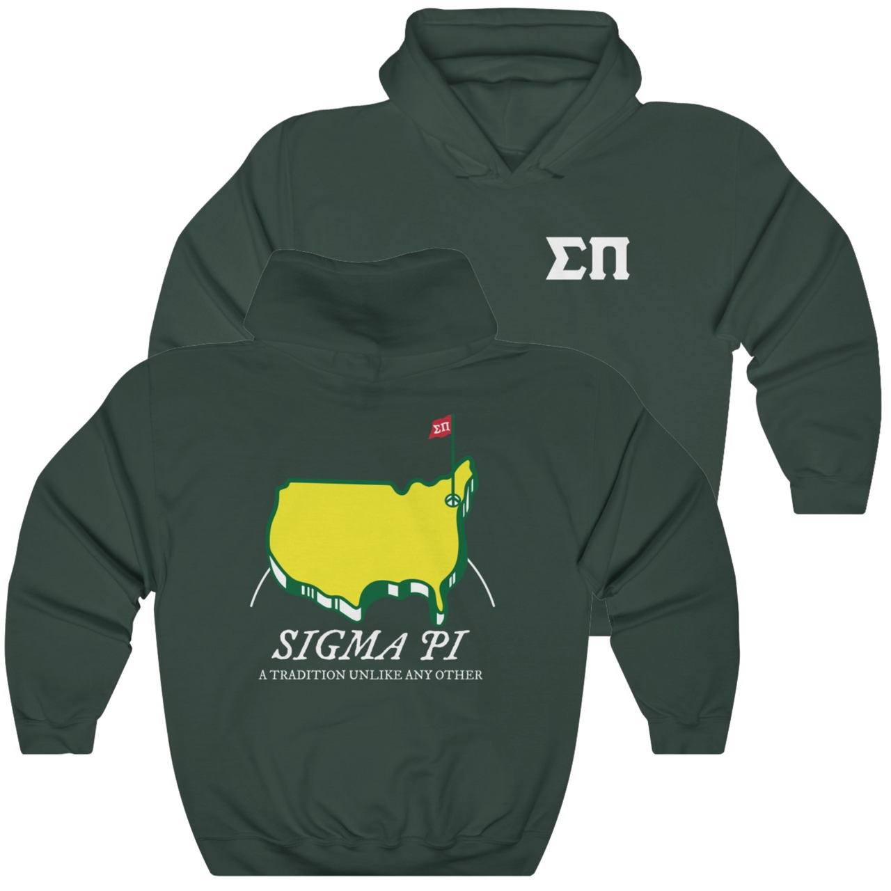 Green Sigma Pi Graphic Hoodie | The Masters | Sigma Pi Apparel and Merchandise