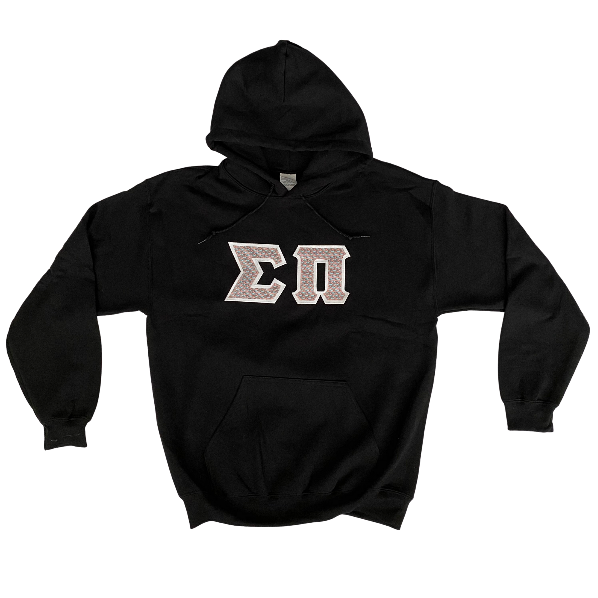 Sigma Pi Stitched Letter Hoodie | Vineyard Vines Whales with White Bor