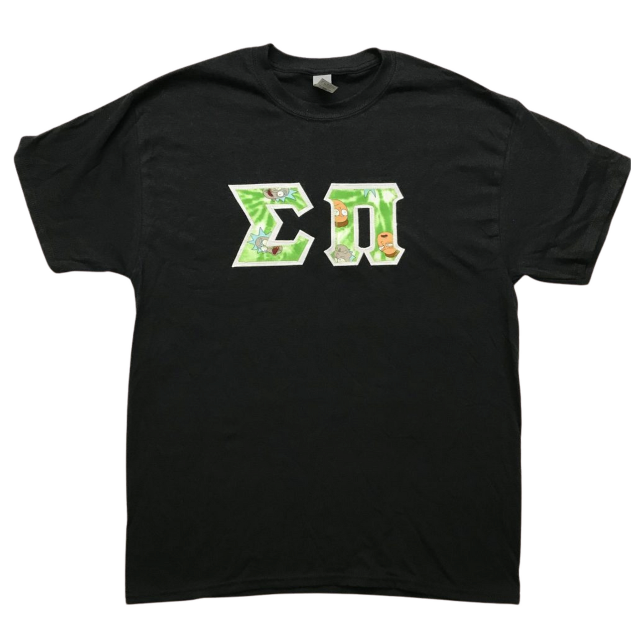 Sigma Pi Stitched Letter T-Shirt | Rick and Morty with White border