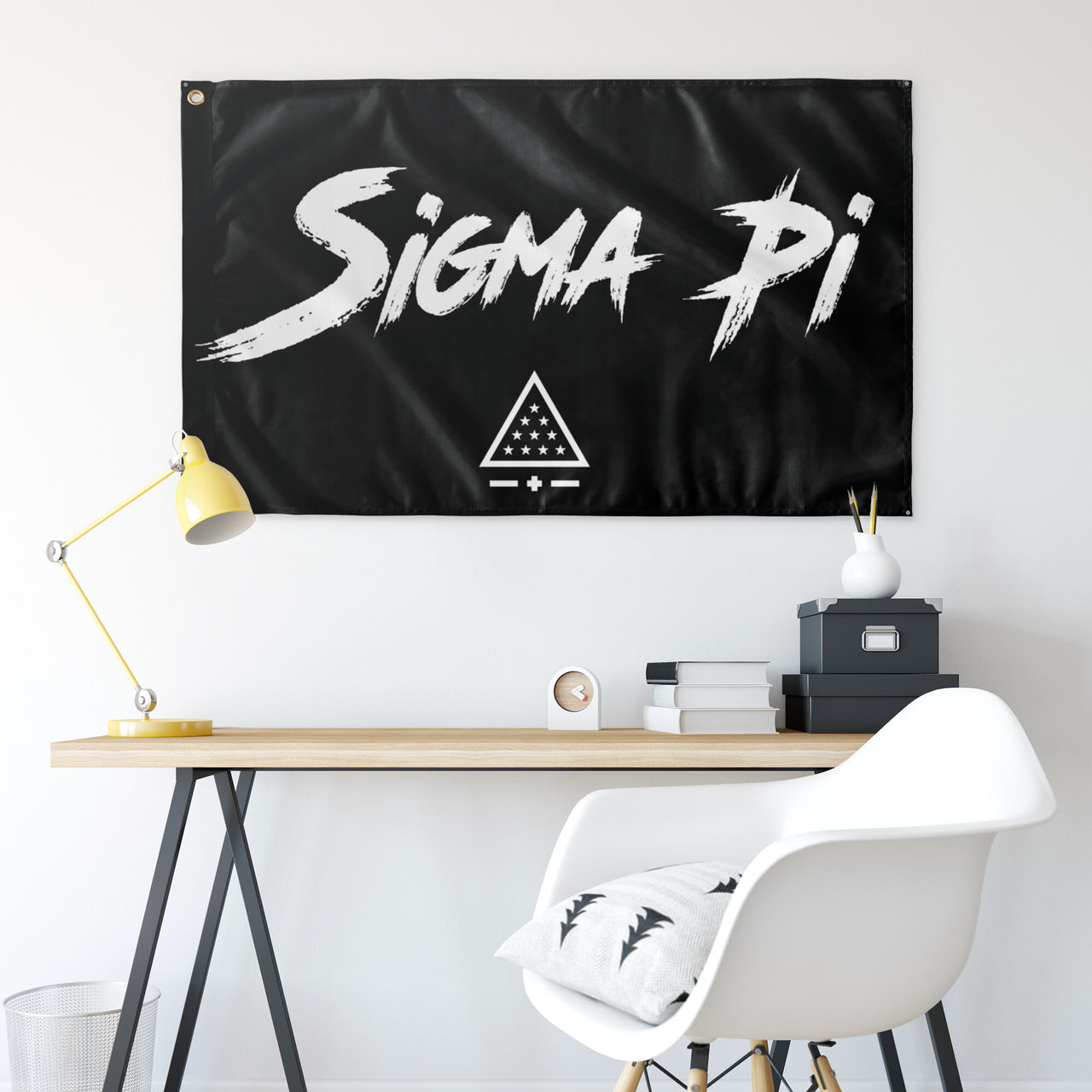 Sigma Pi Fighter Flag | Black and White