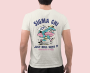 White Sigma Chi Graphic T-Shirt | Alligator Skater | Sigma Chi Fraternity Apparel Model 