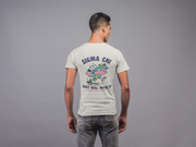 White Sigma Chi Graphic T-Shirt | Alligator Skater | Sigma Chi Fraternity Apparel back model 