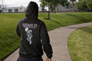 Black Sigma Pi Graphic Hoodie | Space Baller | Sigma Pi Apparel and Merchandise model 
