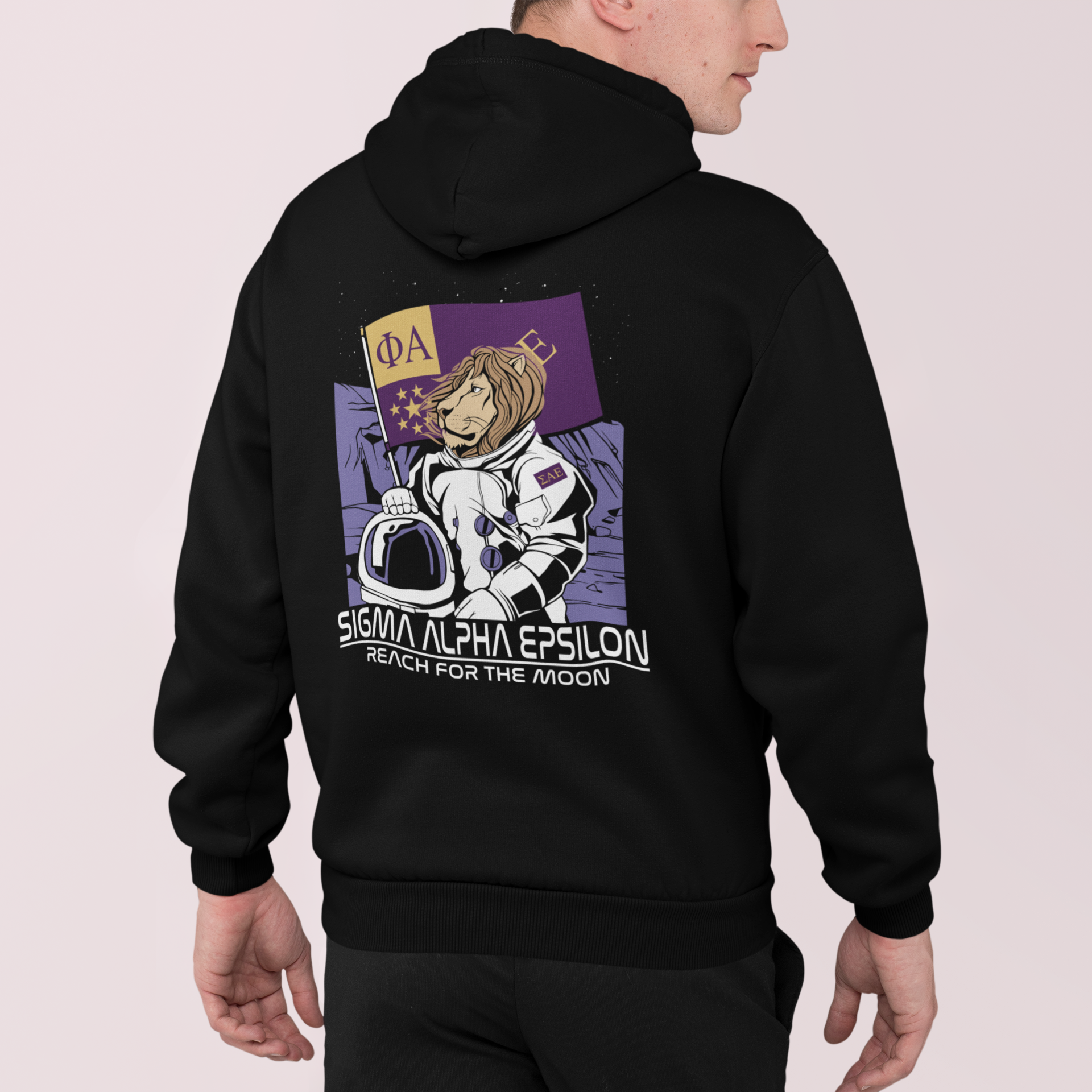 Sigma Alpha Epsilon Graphic Hoodie | Space Lion | Sigma Alpha Epsilon Clothing and Merchandise model 