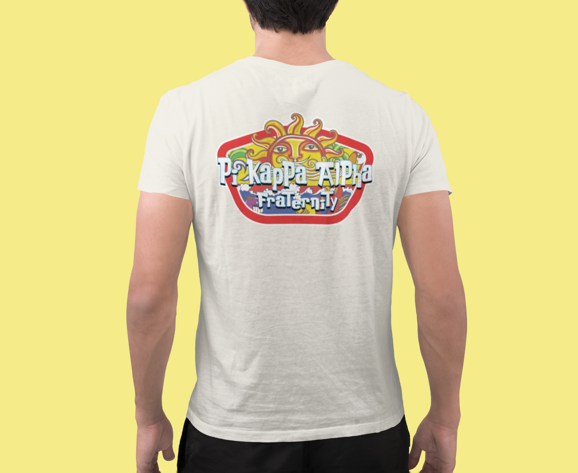 White Pi Kappa Alpha Graphic T-Shirt | Summer Sol | Pi kappa alpha fraternity shirt model 