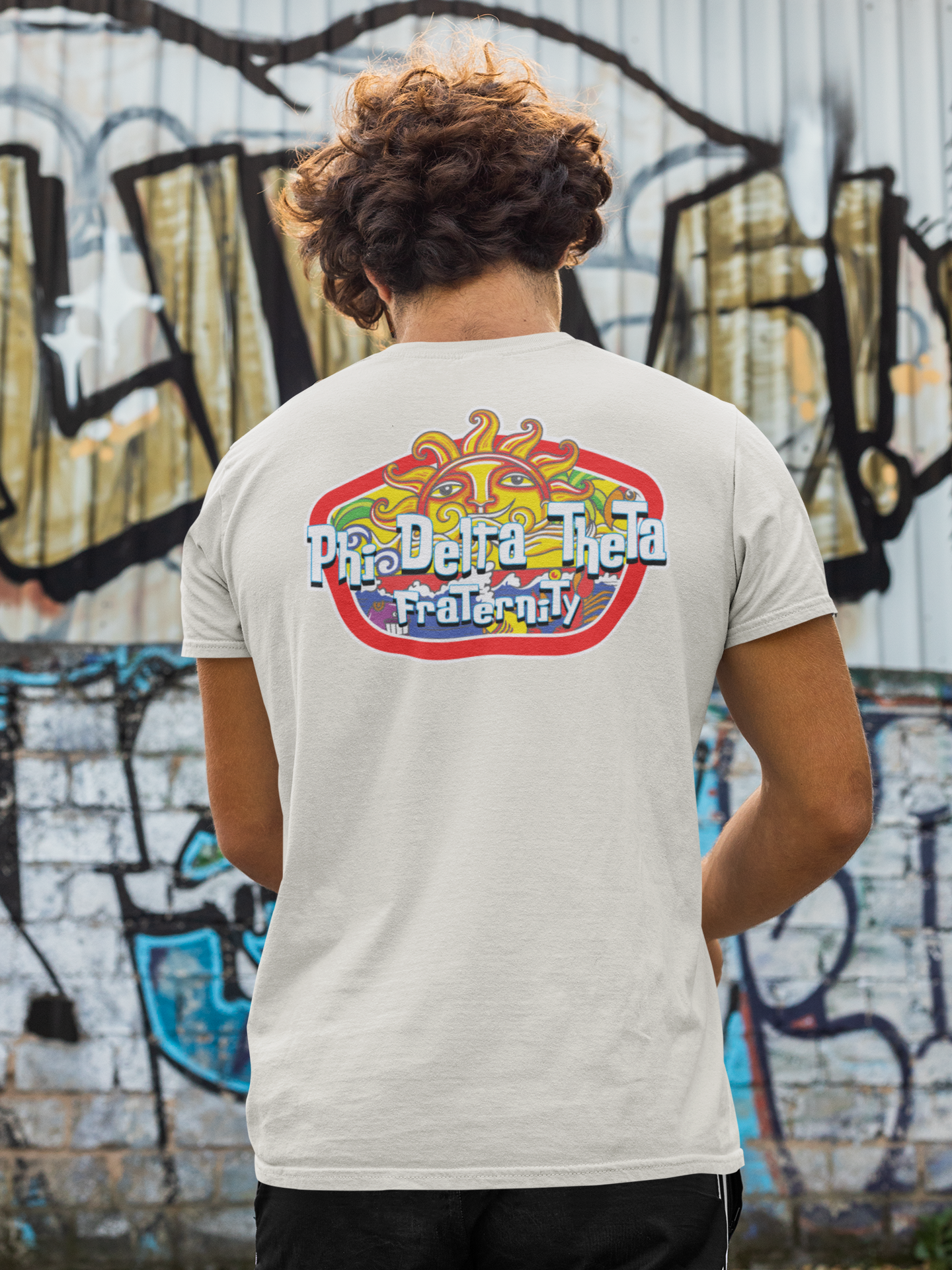 Phi Delta Theta Graphic T-Shirt | Summer Sol | phi delta theta fraternity greek apparel model 