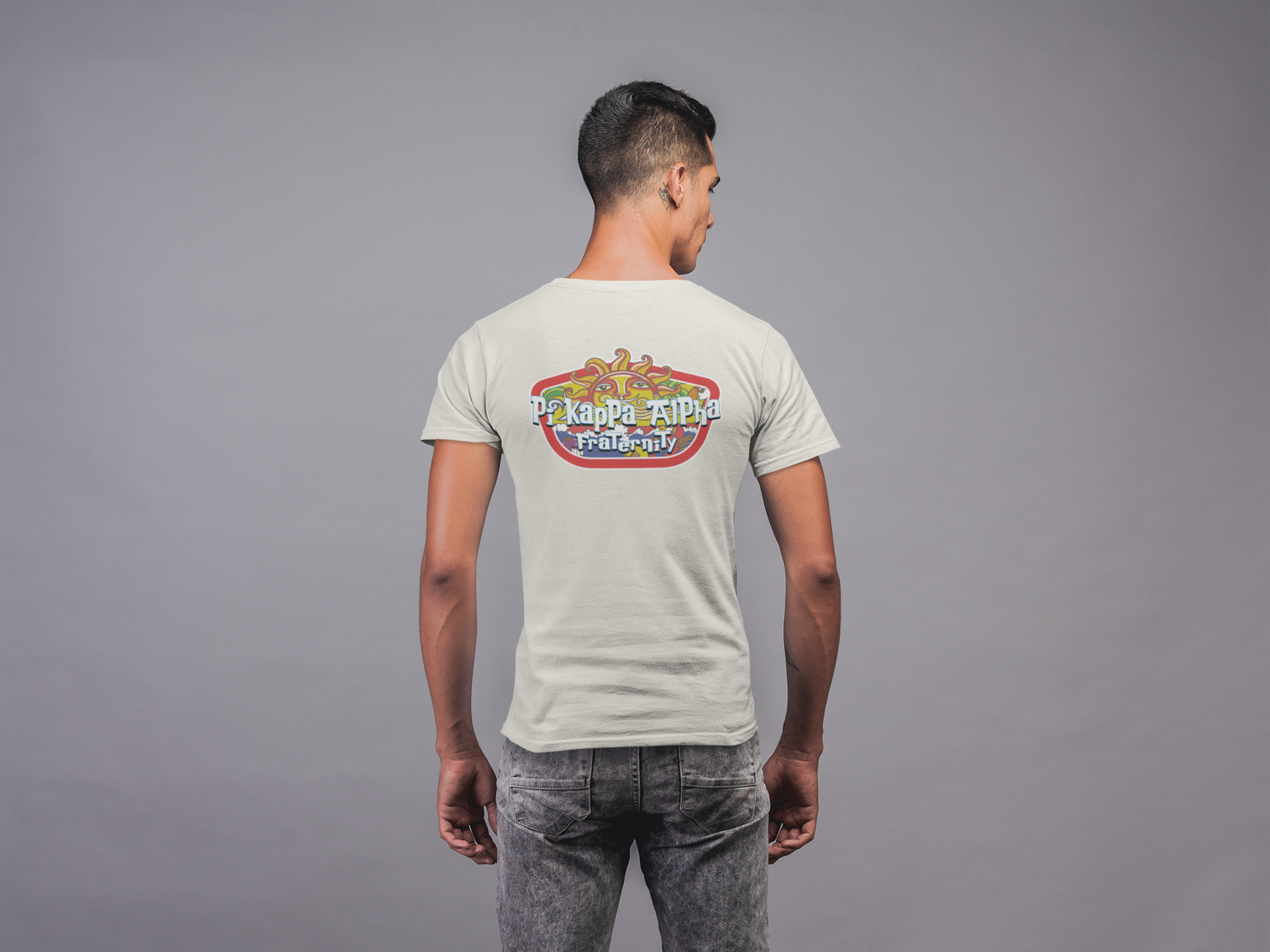 Pi Kappa Alpha Graphic T-Shirt | Summer Sol | Pi kappa alpha fraternity shirt back model