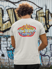 white Alpha Tau Omega Graphic T-Shirt | Summer Sol | Alpha Tau Omega Fraternity Merchandise back model 