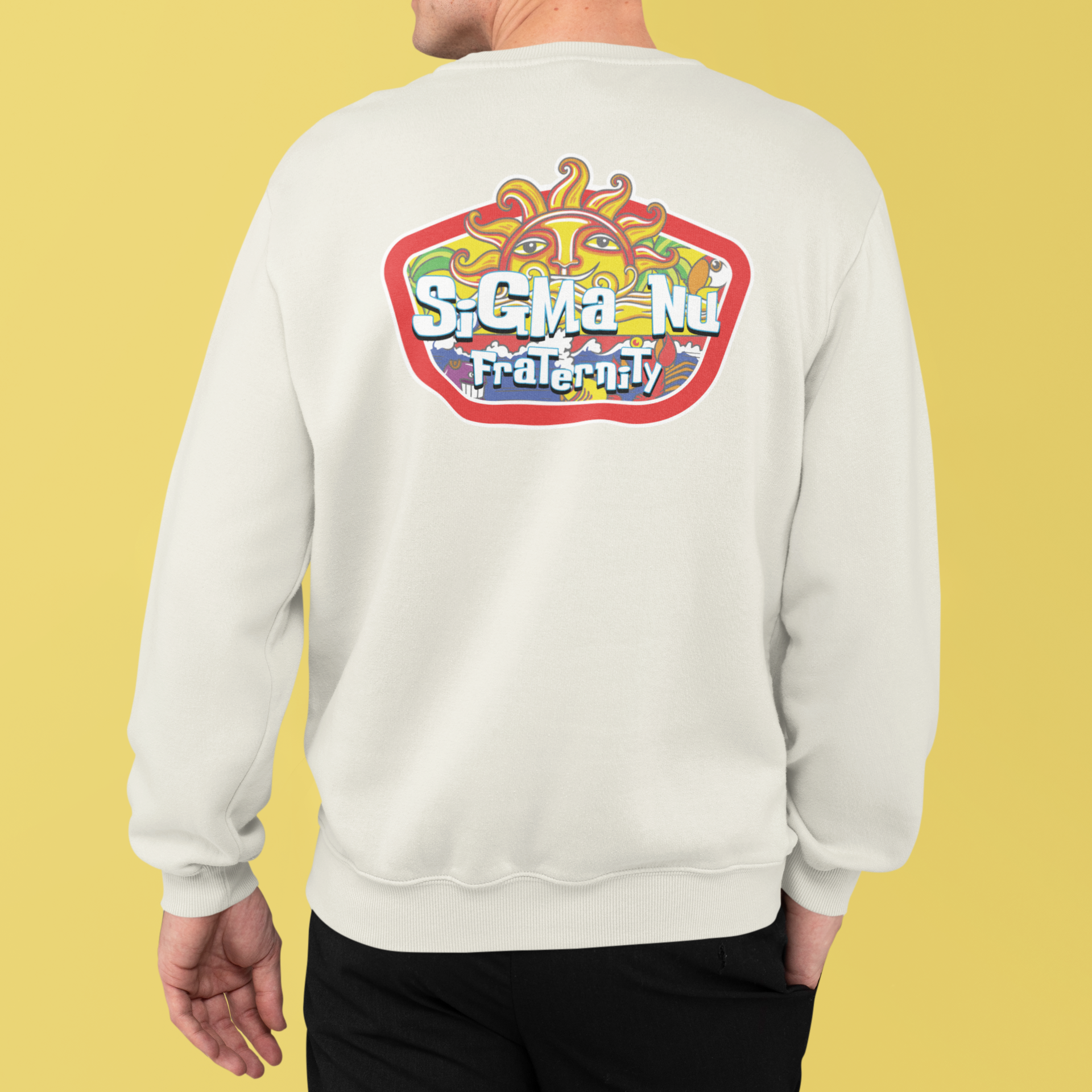 Sigma Nu Graphic Crewneck Sweatshirt | Summer Sol | Sigma Nu Clothing, Apparel and Merchandise back model 