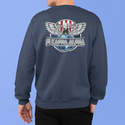 Navy Pi Kappa Alpha Graphic Crewneck Sweatshirt | The Fraternal Order | Pi kappa alpha fraternity shirt model 