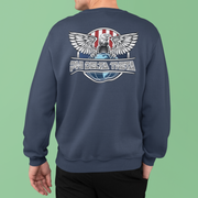 navy Phi Delta Theta Graphic Crewneck Sweatshirt | The Fraternal Order | phi delta theta fraternity greek apparel back model 