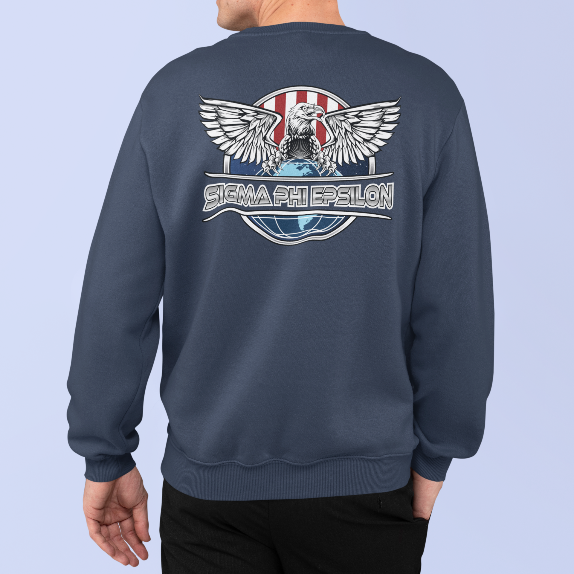 Sigma Phi Epsilon Graphic Crewneck Sweatshirt | The Fraternal Order | SigEp Fraternity Clothes and Merchandise back model 
