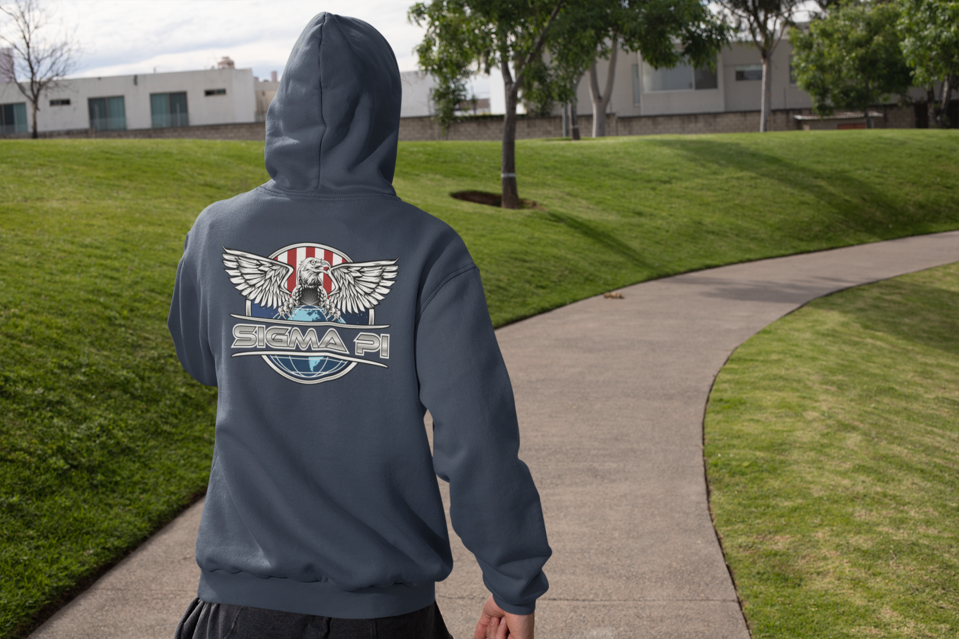 Navy Sigma Pi Graphic Hoodie | The Fraternal Order | Sigma Pi Apparel and Merchandise 