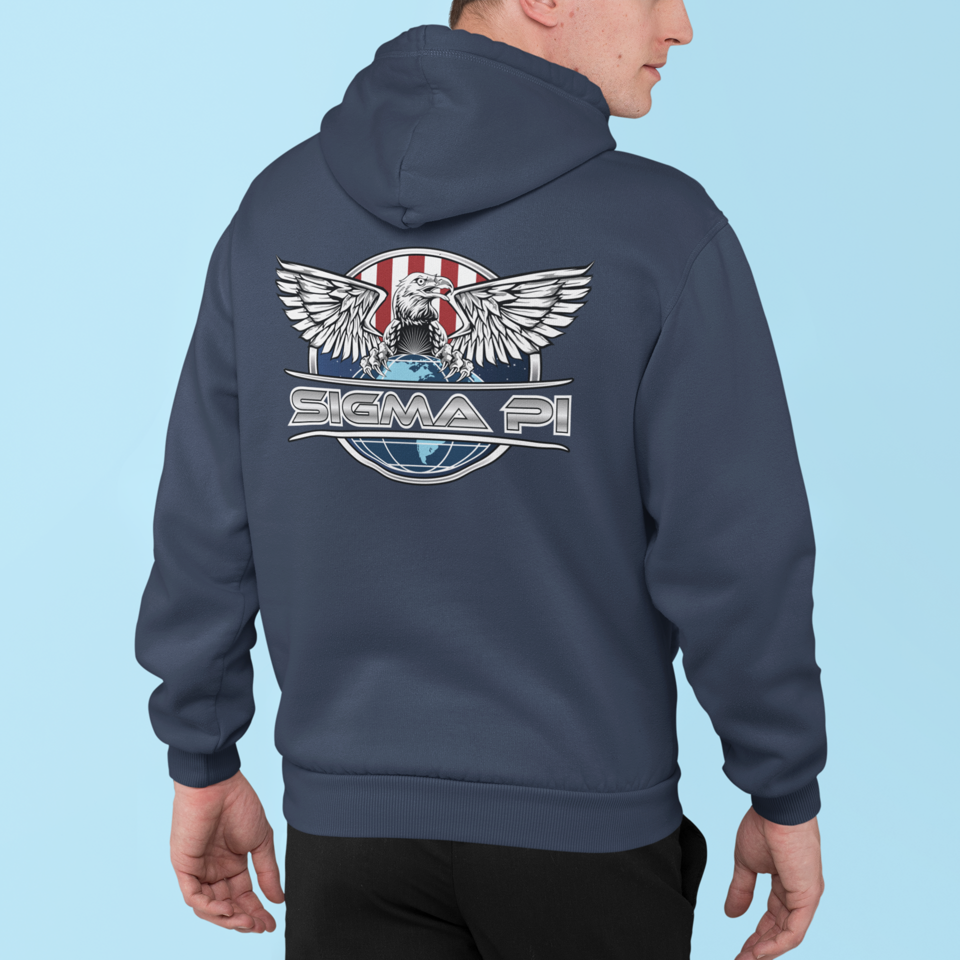 Sigma Pi Graphic Hoodie | The Fraternal Order | Sigma Pi Apparel and Merchandise  model 