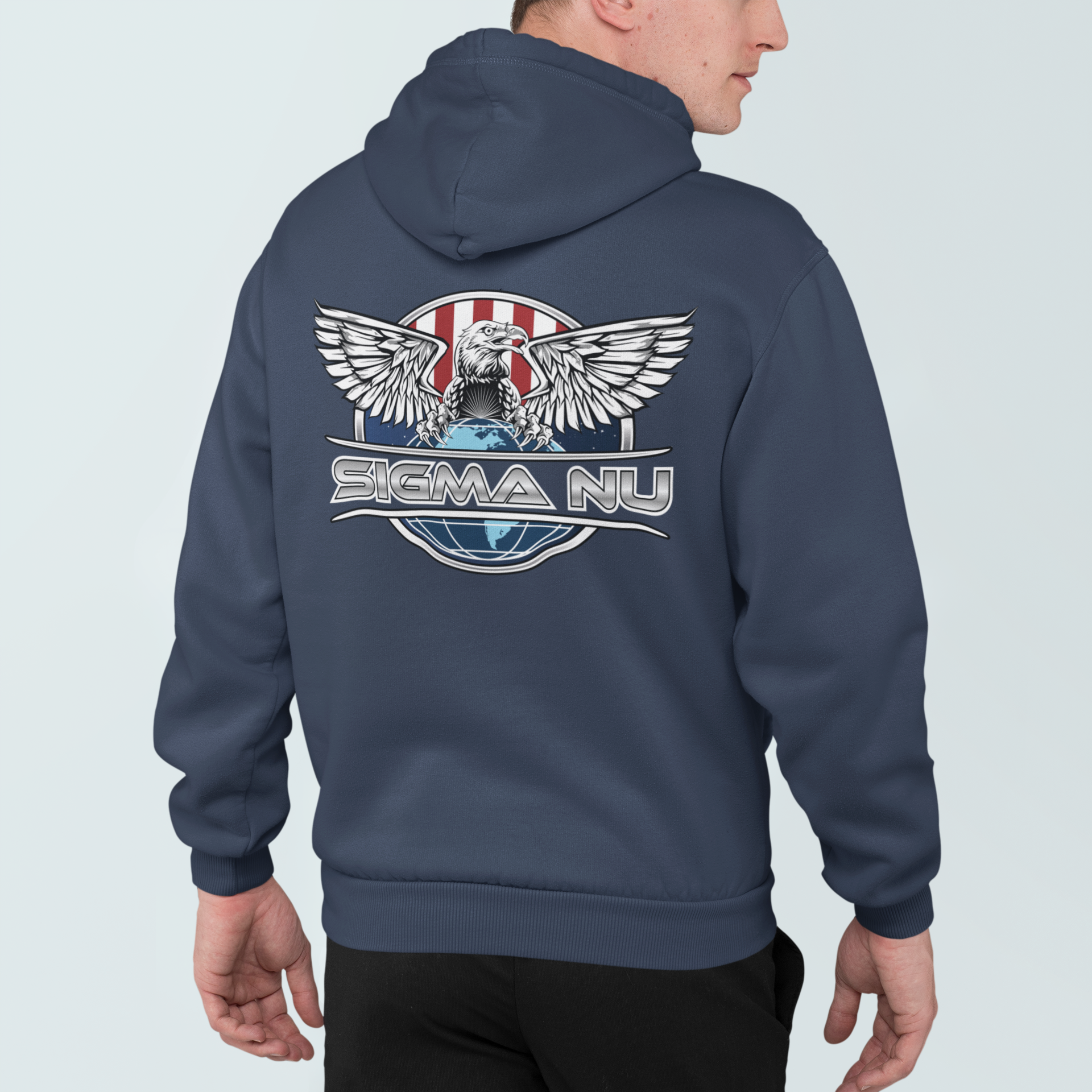 Sigma Nu Graphic Hoodie | The Fraternal Order | Sigma Nu Clothing, Apparel and Merchandise model 