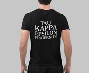 Black Tau Kappa Epsilon Graphic T-Shirt | TKE Social Club | TKE Clothing and Merchandise model 