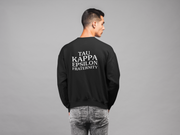 Black Tau Kappa Epsilon Graphic Crewneck Sweatshirt | TKE Social Club | TKE Clothing and Merchandise model 