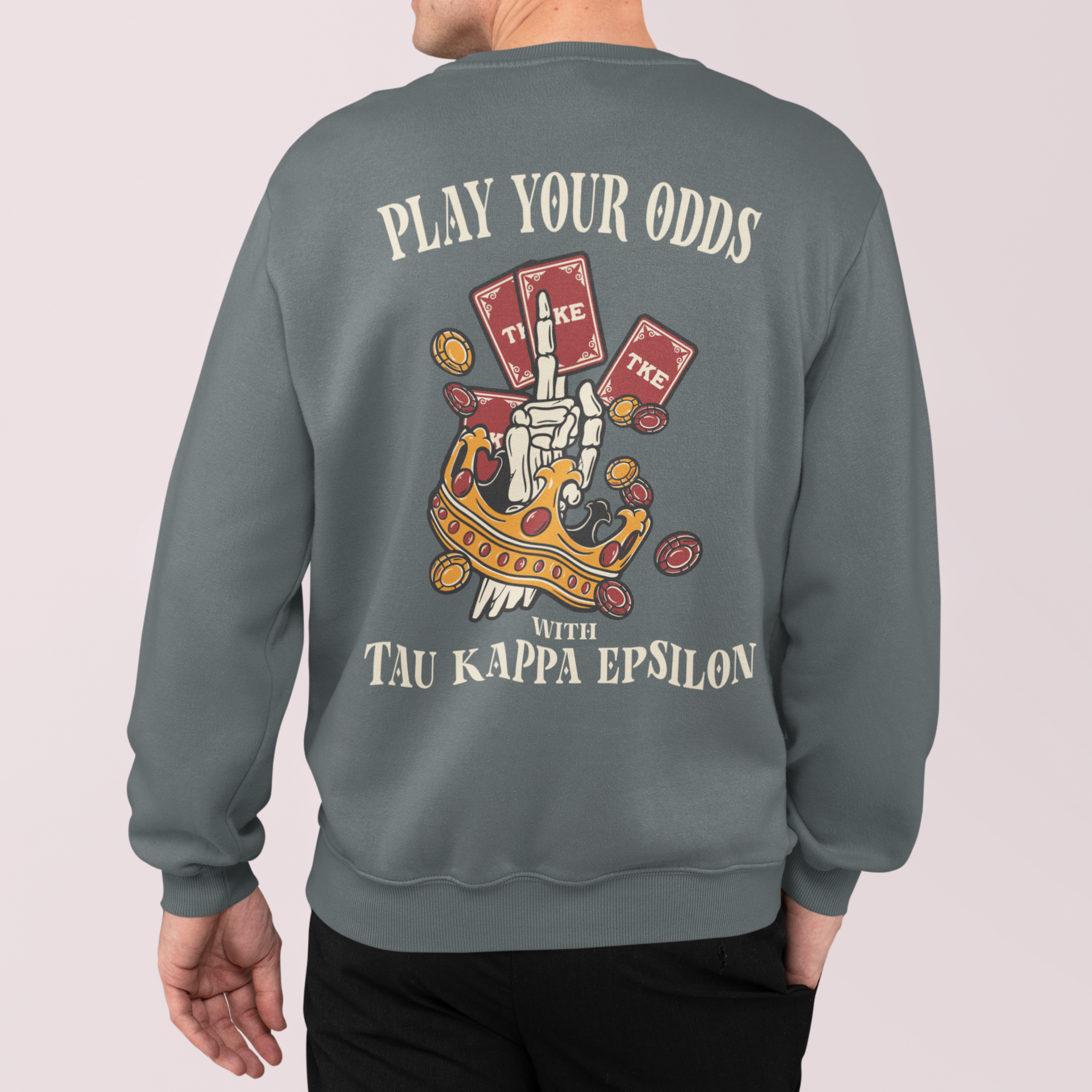 Tau Kappa Epsilon Graphic Crewneck Sweatshirt | Play Your Odds | TKE Clothing and Merchandise