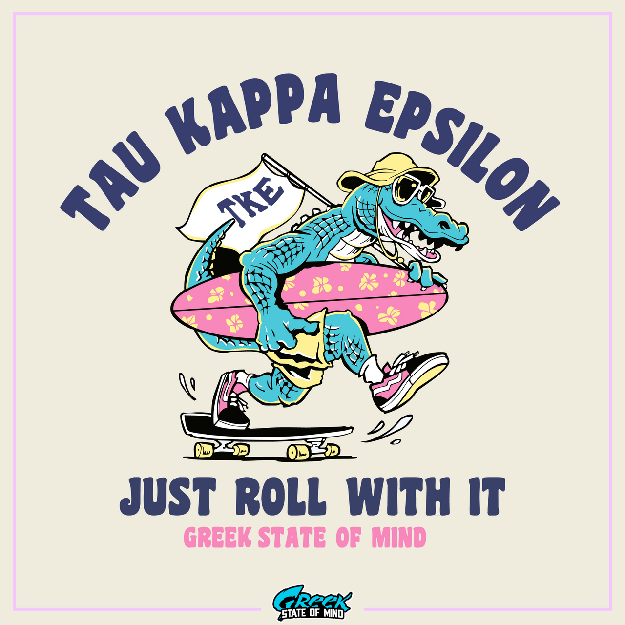 Tau Kappa Epsilon Graphic Hoodie | Alligator Skater | TKE Clothing and Merchandise design 