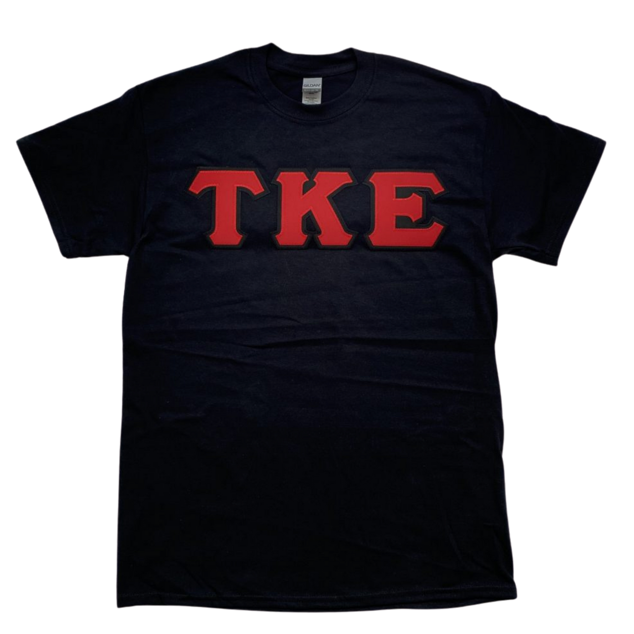 Tau Kappa Epsilon Stitched Letter T-Shirt | Black | Red with Black Border