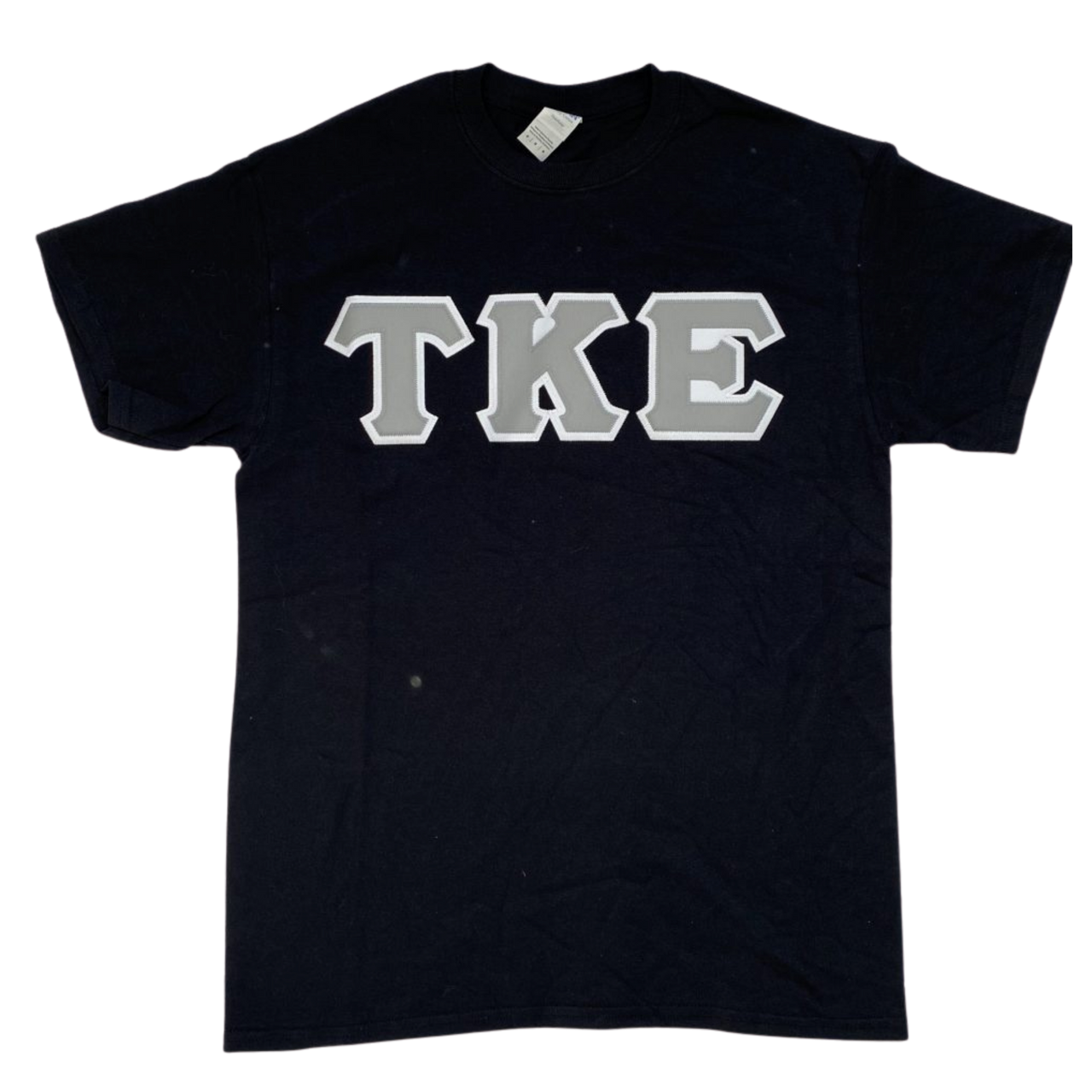 Tau Kappa Epsilon Stitched Letter T-Shirt | Black | Gray with White Border