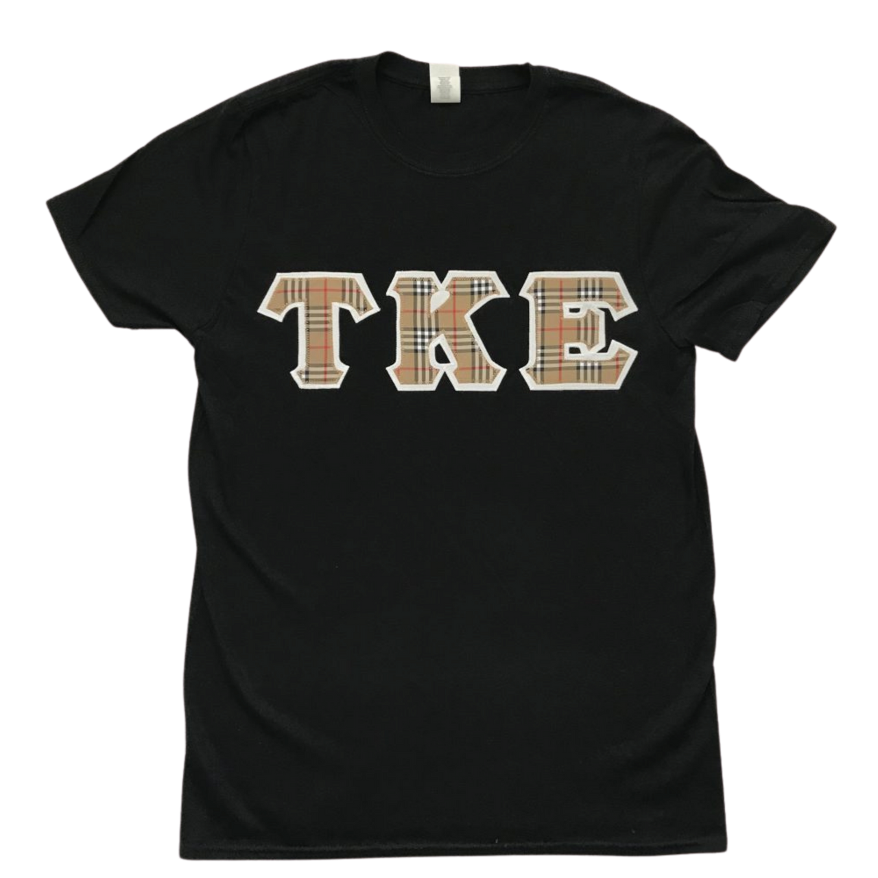 Tau Kappa Epsilon Stitched Letter T-Shirt | Nova Plaid with White Border