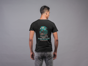 black Alpha Tau Omega Graphic T-Shirt | Welcome to Paradise | Alpha Tau Omega Apparel model