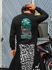 Sigma Chi Graphic Long Sleeve T-Shirt | Welcome to Paradise | Sigma Chi Fraternity Merch House model 