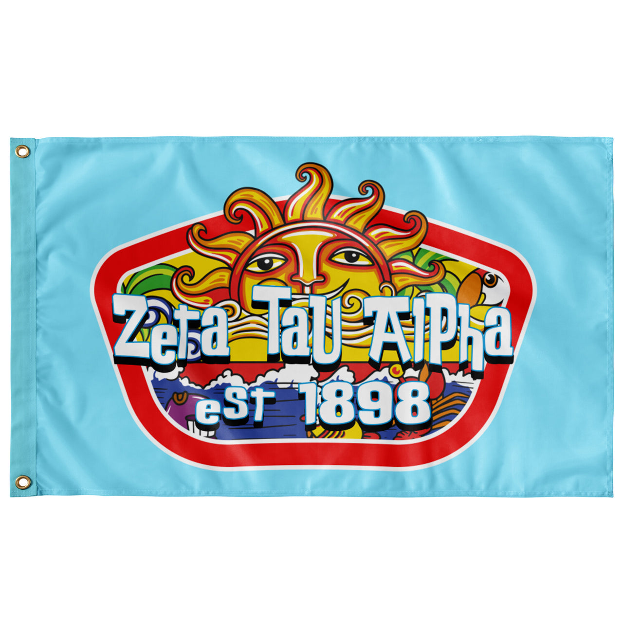 Zeta Tau Alpha Flag | Summer Sol | 3' x 5' ZTA Flag for Dorms, Sorority Houses, On campus Events