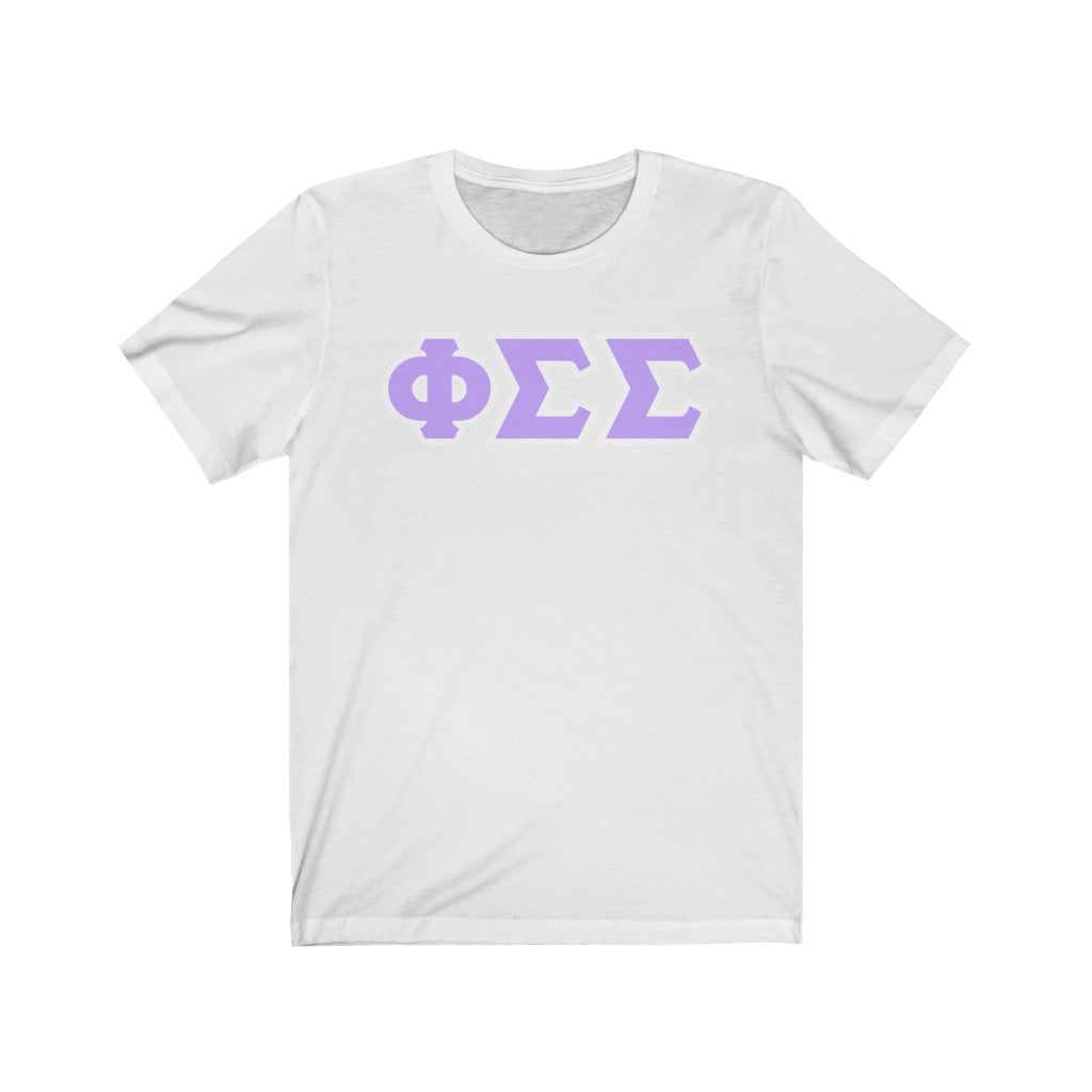 Phi Sigma Sigma Printed Letters | Violet with White Border T-Shirt