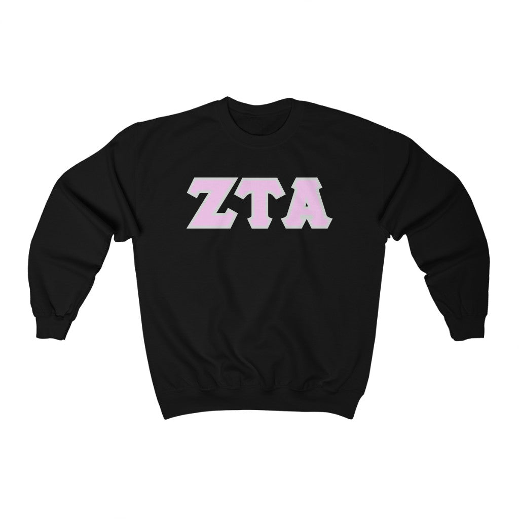 ZTA Printed Letters | Light Pink with Grey Border Crewneck