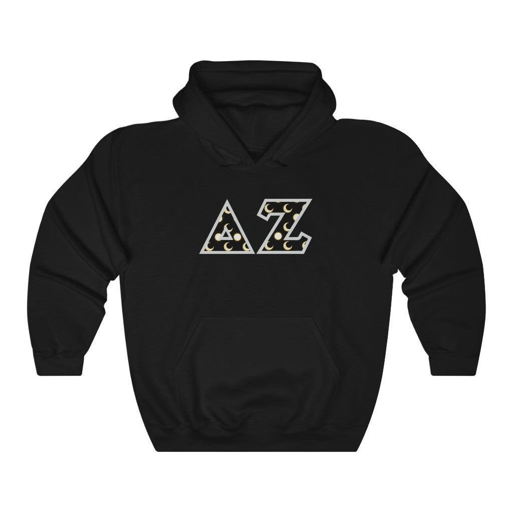 Delta Zeta Printed Letters | Sun and Moon Hoodie