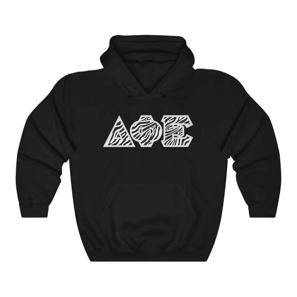 Delta Phi Epsilon Printed Letters | Zebra Print Hoodie
