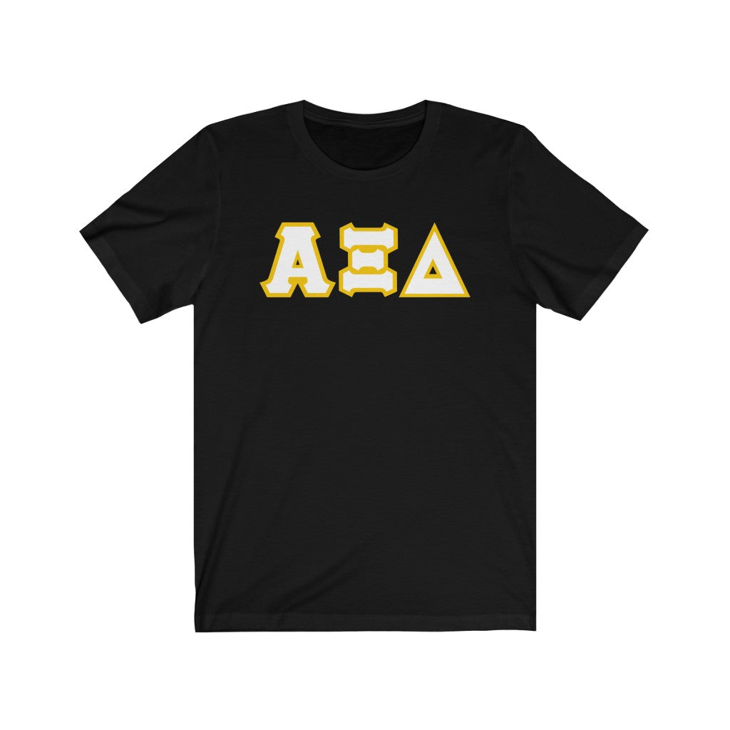 AXiD Printed Letters | White with Gold Border T-Shirt