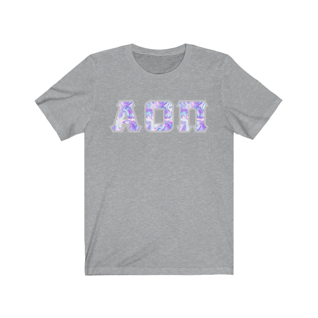 AOII Printed Letters | Cotton Candy Tie-Dye T-Shirt