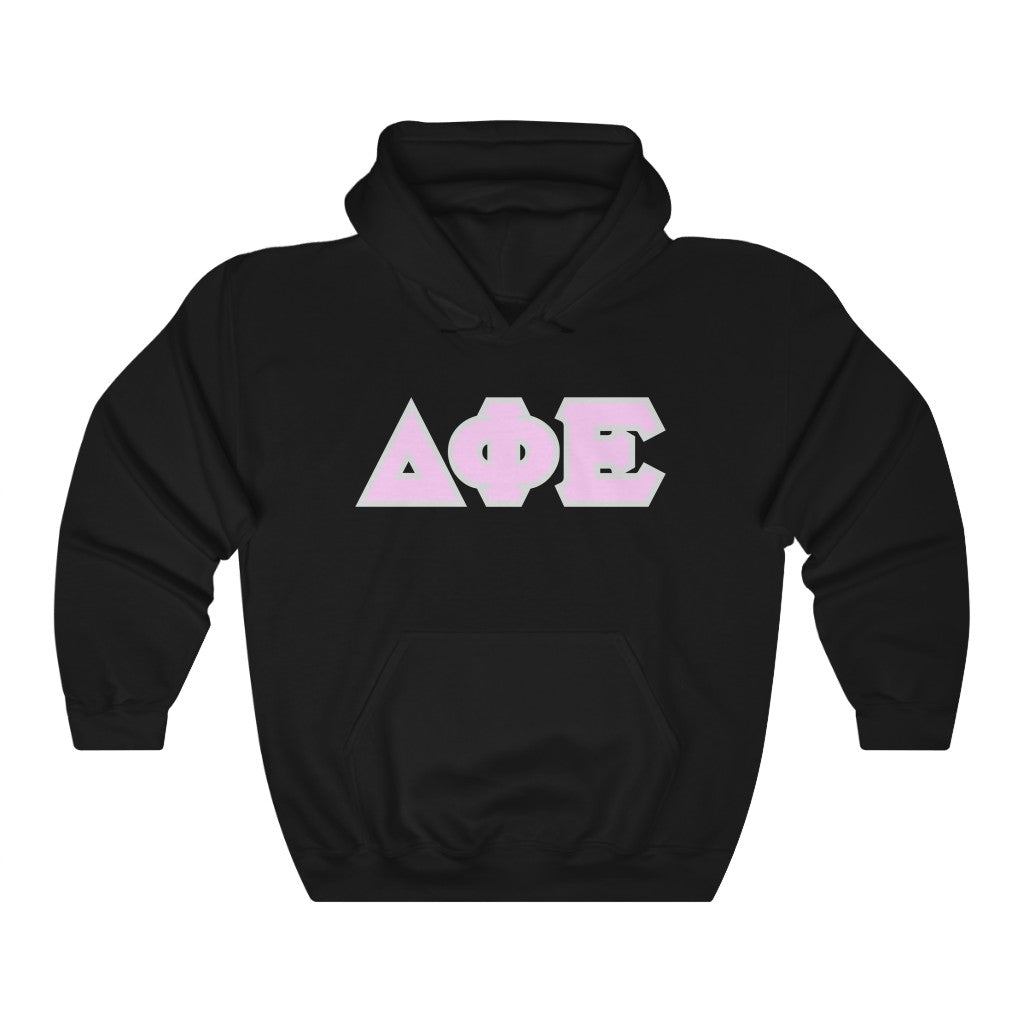 DPhiE Printed Letters | Light Pink with Grey Border Hoodie